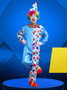 Carnaval Cirque Clown Costume Bleu Unisexe Chapeau Combinaison Ensemble Vacances Costumes