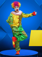 Carnaval Cirque Costume Clown Cosplay Unisexe Chapeau Combinaison Ensemble Déguisement De Vacances