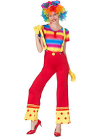 Carnaval Cirque Costume Rouge Clown Cosplay Femmes Pantalons Gants Ensemble Clown Vacances Déguisements Halloween