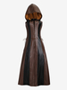 Carnaval Costumes Halloween Robe Sexy Femme Bloc de Couleur Cuir PU Costumes de Fête