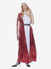Carnaval Costumes Halloween Robe Vintage Bloc de Couleur Rouge Adultes Costumes de Fête