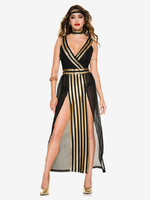 Carnaval Halloween Costumes Grecques Noires Sexy Choker Tunique Costumes de Fête
