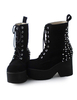 Carré noir velours Lolita bottes Hees Rivet Design Déguisements Halloween