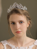 Casque De Mariage Ruban Diadème Chapeaux En Métal Strass Accessoires De Cheveux De Mariée