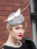 Casque Vintage chapeau femme de Checkered modèle Color Block Style britannique accessoire Déguisements Halloween