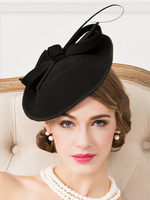 Casque Vintage chapeau laine Bowknot clapet noir Costume chapeau Déguisements Halloween