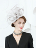 Casquette Retro Fascinator Plumes Gris Argent Casquette Linen Royal Déguisements Halloween