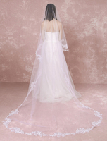 Cathédrale Voile De Mariage Dentelle Applique Fleur Tulle 1 Voile Nuptiale Voile