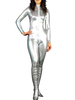 Catsuit Argent Déguisements Halloween Métallisé Brillant Unisexe Sexy Zentai Costume