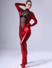 Catsuit brillant métallique rouge feminine Déguisements Halloween