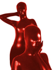 Catsuit Rouge Déguisements Halloween Métallisé Brillant Unisexe Sexy Zentai Costume