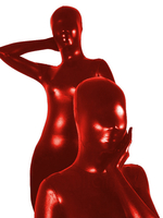 Catsuit Rouge Déguisements Halloween Métallisé Brillant Unisexe Sexy Zentai Costume