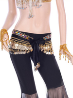 Ceinture de danse du ventre noirr avec paillette d