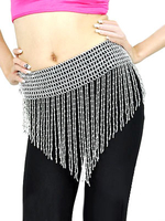 Ceinture de Danse Orientale avec frange blanche Déguisements Halloween