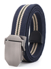 Ceinture De Qualité Homme Ceinture En Toile Bicolore Bleu Marine Rayon