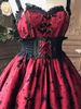 Ceinture Lolita Bordeaux à Lacets Polyester Divers Accessoires Lolita