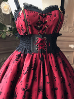 Ceinture Lolita Bordeaux à Lacets Polyester Divers Accessoires Lolita