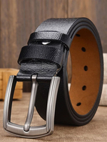 Ceinture pour hommes en cuir PU Ceinture noire à la mode