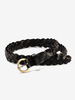 Ceinture tendance en cuir de vache tressé avec boucle en métal pour robes
