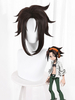 Chaman King Yoh Asakura Cosplay Perruques de Cosplay de fibre de chaleur brun foncé
