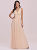 Champagne Robe De Bal A-Ligne Col En V Sans Manches Longueur Sol Tulle Pageant Robes Robe De Soirée