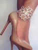Chaîne de cheville en forme de fleur avec strass pour chaussures