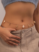 Chaîne de corps avec pendentif en coquillage cauris et étoile de mer chaîne de taille élégante