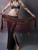 Chaîne de taille de danse du ventre pour adulte frange rouge accessoire dhalloween en Polyester Costume de spectacle Sexy pour femmes