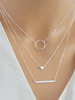 Chaîne en argent Collier Bar Hoop