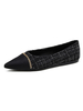 Chaînes de ballerina Chaînes pointues Toe Talon plat Polyester Noir Ballet Appartements