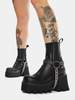 Chaînes pour femmes rondes bottines en cuir PU