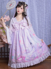 Changeur de robe Lolita OP de Style chinois volant à la lune lavande arcs robes une pièce Lolita