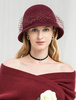Chapeau au crochet en laine rétro hiver Fascinator Hat Femme Royal Felt Cap Déguisements Halloween