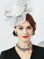 Chapeau blanc Fleurs Vintage Coiffes Royal Hair Accessoires Déguisements Halloween Costume