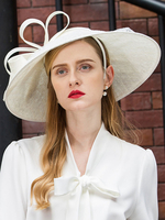 Chapeau blanc Vintage boucles doreilles coiffures Royal Hair Accessoires Déguisements Halloween Costume