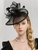 Chapeau Chapeau Rétro Noir Femme Lin Déguisements Halloween