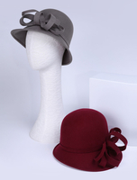 Chapeau cloche en laine Retro Femmes Hiver Royal Casquette Chapeau Feutre Déguisements Halloween
