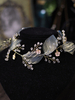Chapeau de casque de mariage laisse des accessoires de cheveux perlés pour la mariée