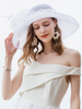 Chapeau de chapeau melon rétro pour femme; plumes et volants Déguisements Halloween