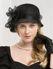 Chapeau de Cloche Noir Retro Bows Femmes Royal Accessoires de Cheveux Casques Vintage Déguisements Halloween