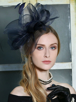 Chapeau de Fascinator Retro Deep Blue Headpieces Royal Costume dDéguisements Halloween accessoires de cheveux