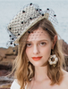 Chapeau de femmes fascinant blanc chapeau rétro net dot Déguisements Halloween