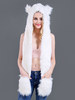 Chapeau de fourrure pour femmes Chapeau de polyester Écharpe blanche Accessoires de costume