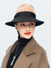 Chapeau de fête pour femmes 100% laine; chapeau de melon vintage à larges bords Déguisements Halloween
