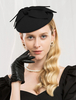 Chapeau de laine noir Retro Femme feutre chapeau Royal Accessoires de cheveux Déguisements Halloween