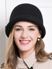 Chapeau de laine rétro chapeau de cloche halloween femmes chapeau de feutre noir coiffure vintage Déguisements Halloween