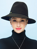 Chapeau de laine rétro Déguisements Halloween Femmes Noir Chapeau de Panama Vintage Accessoires de cheveux Royal