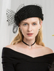 Chapeau de laine rétro femme chapeau noir chapeau Royal Vintage Headpieces Déguisements Halloween