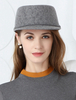 Chapeau de laine rétro halloween femmes chapeau de feutre gris coiffe vintage Déguisements Halloween