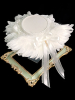 Chapeau de mariage Lolita White Bows Plumes Dentelle Accessoires Lolita Déguisements Halloween